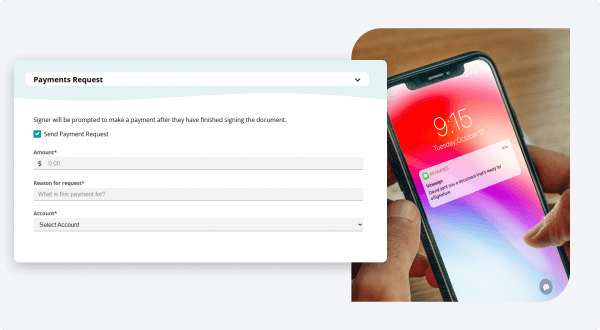 Attach a Payment Request to Your Document